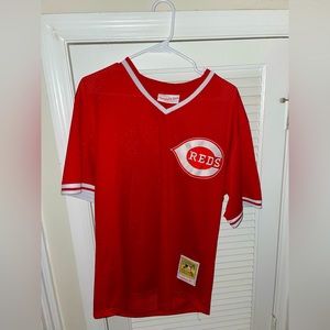 Men's Cincinnati Reds Barry Larkin Mitchell & Ness Red Jersey